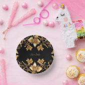 Goud Zwart Bloem Papieren Kommen (Feest)