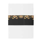 Goud Zwart  Bloem Uitnodigingen Wikkel (Achterkant Voorbeeld)