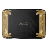 Goud Zwart  Bloemen Badmat (Voorkant)