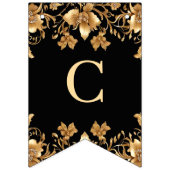 Goud Zwart  Bloemen Bunting Flag Vlaggetjes (Eerste vlag)