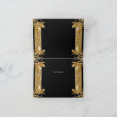 Goud Zwart  Bloemen Dankjewel Kaart (Binnen)