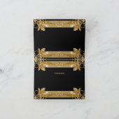 Goud Zwart  Bloemen Dankjewel Kaart (Binnen)