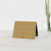 Goud Zwart  Bloemen Dankjewel Kaart (Achterkant)