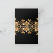 Goud Zwart  Bloemen Dankjewel Kaart (Binnen)