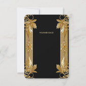 Goud Zwart  Bloemen Dankjewel Kaart (Achterkant)