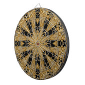 Goud Zwart  Bloemen Dartbord (Voorkant Rechts)