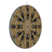 Goud Zwart  Bloemen Dartbord (Voorkant Links)