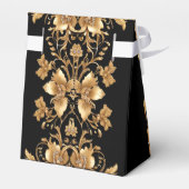 Goud Zwart  Bloemen Favoriet Box Bedankdoosjes (Achterkant)