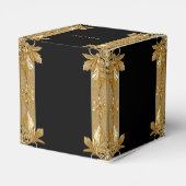 Goud Zwart Bloemen Favoriet Box Bedankdoosjes (Achterkant)