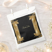 Goud Zwart  Bloemen Favoriet Tas Bedankzakje (Geknipt)