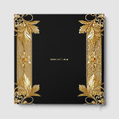 Goud Zwart  Bloemen Gastboek Gastenboek (Achterkant)