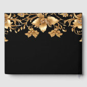 Goud Zwart  Bloemen Gastboek Gastenboek (Achterkant)