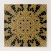 Goud Zwart  Bloemen Jigsaw Puzzel (Horizontaal)