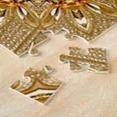 Goud Zwart Bloemen Jigsaw Puzzel (Zijkant)