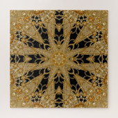 Goud Zwart Bloemen Jigsaw Puzzel (Horizontaal)