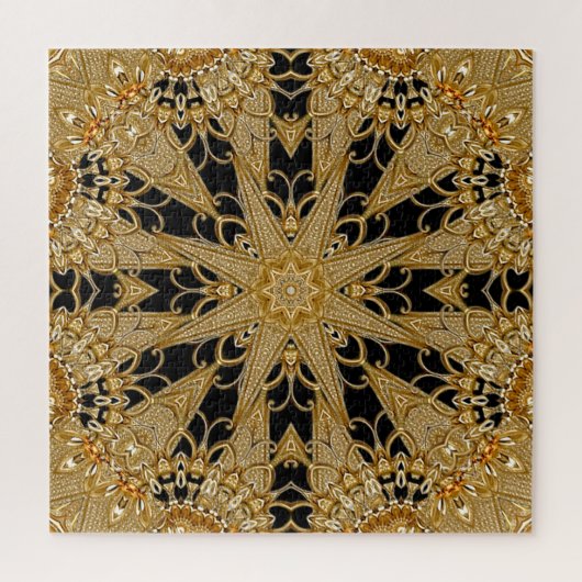 Goud Zwart Bloemen Jigsaw Puzzel (Verticaal)