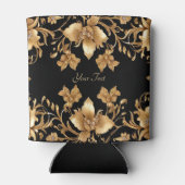 Goud Zwart  Bloemen Koelbox Blikjeskoeler (Achterkant)