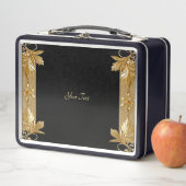 Goud Zwart Bloemen Lunchbox (In situ)