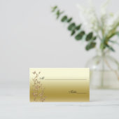 Goud, Zwart Bloemen met Vlinders Plaats Kaarten Plaatskaartje (Staand voorkant)