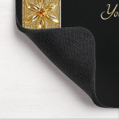 Goud Zwart  Bloemen Mousepad Muismat (Hoek)