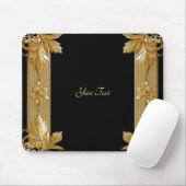 Goud Zwart  Bloemen Mousepad Muismat (Met muis)