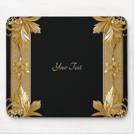 Goud Zwart Bloemen Mousepad Muismat