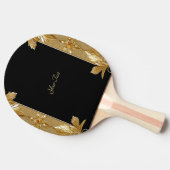 Goud Zwart  Bloemen Ping Pong Paddle Tafeltennisbatje (Zijkant)