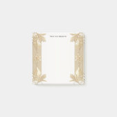 Goud Zwart  Bloemen Post it Notes (Voorkant)