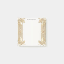 Goud Zwart  Bloemen Post it Notes