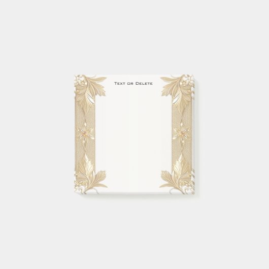 Goud Zwart  Bloemen Post it Notes (Voorkant)