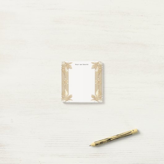 Goud Zwart  Bloemen Post it Notes (Op bureau)