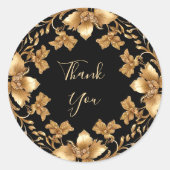 Goud Zwart Bloemen Sticker (Voorkant)