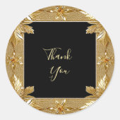 Goud Zwart  Bloemen Sticker (Voorkant)