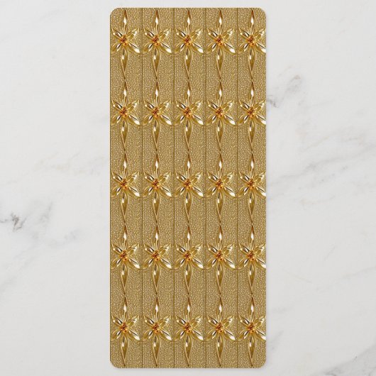 Goud Zwart Bloemen Trouwmenu Menu (Achterkant)