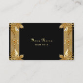 Goud Zwart  Bloemen Visitekaartje (Voorkant)