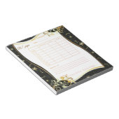 Goud Zwart bloemendagplanner Aquarel & Wit Notitieblok (Schuin)
