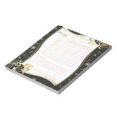 Goud Zwart bloemendagplanner Aquarel & Wit Notitieblok (Linkerzijde)