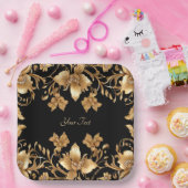 Goud Zwart  Bloempapier Bord (Feest)