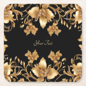 Goud Zwart  Bloempapier Onderzetter (Voorkant)