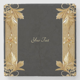 Goud Zwart Bloemsteen Onderzetter