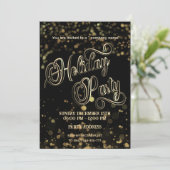 Goud/zwart bokeh luxe corporate Vakantie feest Kaart (Staand voorkant)