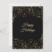 Goud/zwart bokeh luxe corporate Vakantie feest Kaart (Achterkant)