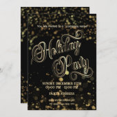 Goud/zwart bokeh luxe corporate Vakantie feest Kaart (Voorkant / Achterkant)