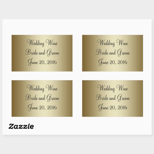 Goud Zwart Bruiloft Wijn Label Sticker (Vel)