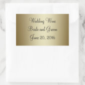 Goud Zwart Bruiloft Wijn Label Sticker (Tas)