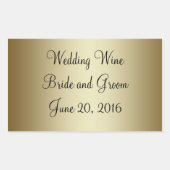 Goud Zwart Bruiloft Wijn Label Sticker (Voorkant)
