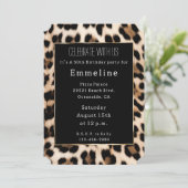 Goud Zwart Bruin Crème Leopard 50ste Verjaardag Kaart (Staand voorkant)