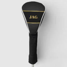 Goud Zwart Carbon Uiterlijk Met Monogram Golfheadcover