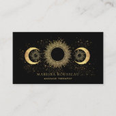Goud Zwart Celestial Massage Therapeut Visitekaartje (Voorkant)