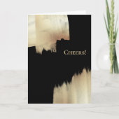 Goud Zwart Cheers Gelukkig Nieuwjaar met Logo Feestdagen Kaart (Voorkant)